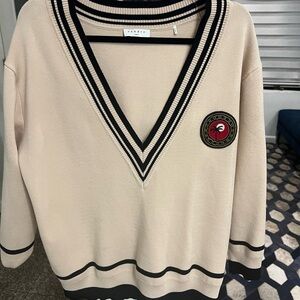 Sandro Beige V-Neck Sweater